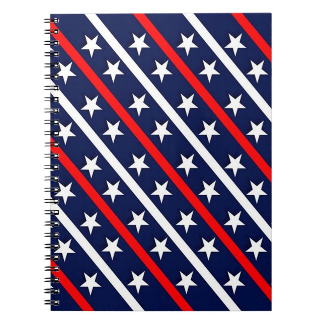 Stars och stripes anteckningsbok med spiral (Framsidan)