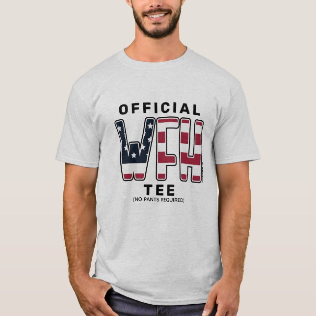 Stars och stripes arbetar från hemmet Officiell T Shirt (Framsida)