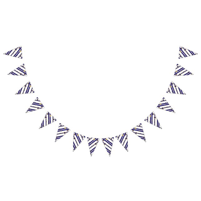 Stars och stripes - Blå Guld Vita Mönster 1 Vimplar (Alla)