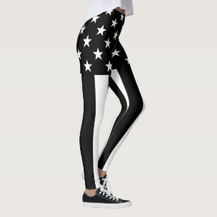 Stars och stripes Black and White Decor on Leggings