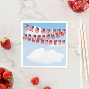 Stars och stripes Bunting Papper Napkins Pappersservett