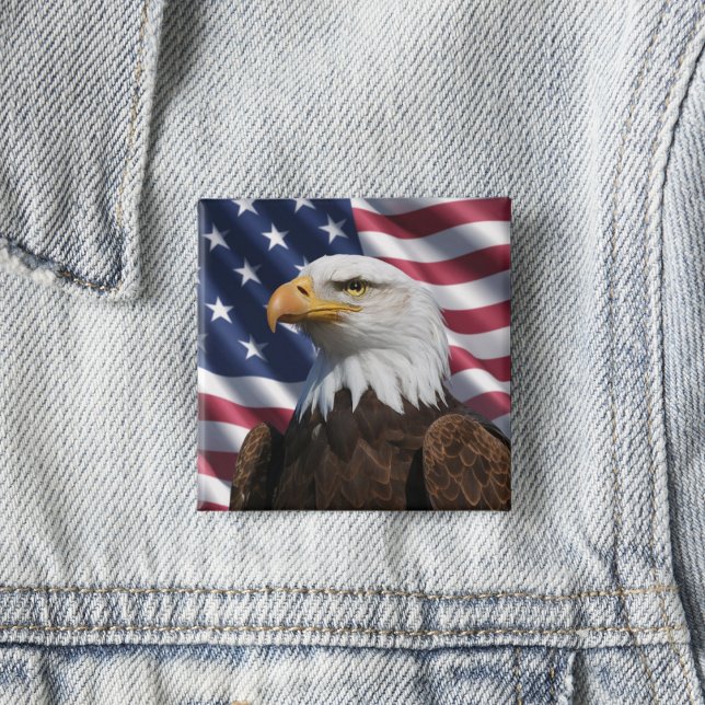 Stars och stripes Eagle Knapp (Skapare uppladdad)