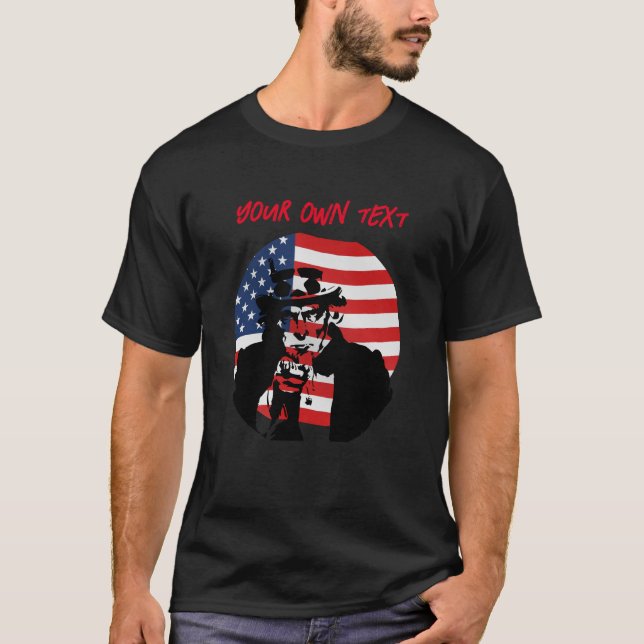 Stars och stripes/farbror Sam T-Shirt. Anpassa. T Shirt (Framsida)