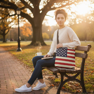 Stars och stripes fetstil axelväska