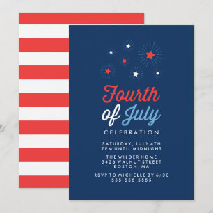Stars och stripes Fjärde juli i Firande Inbjudningar