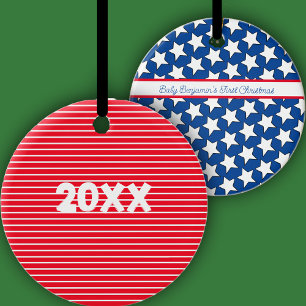 Stars och stripes Första julklapp, prydnadsföremål Julgransprydnad Keramik