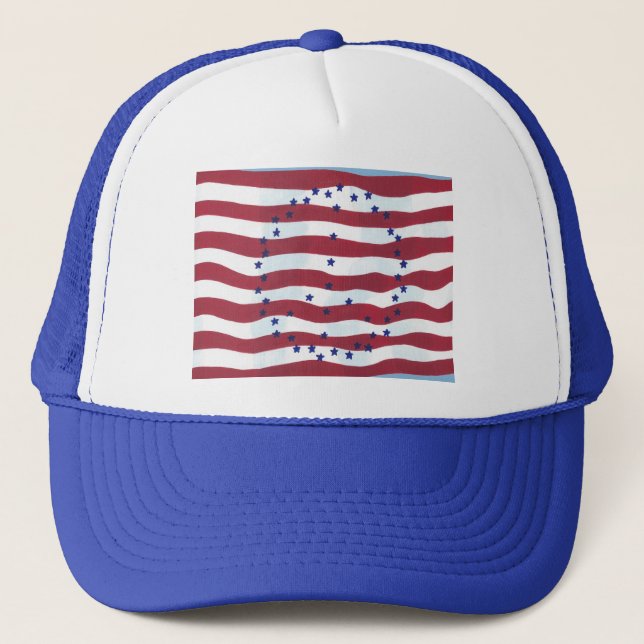 Stars och stripes Fredstecken Flagga Hats Truckerkeps (Framsida)