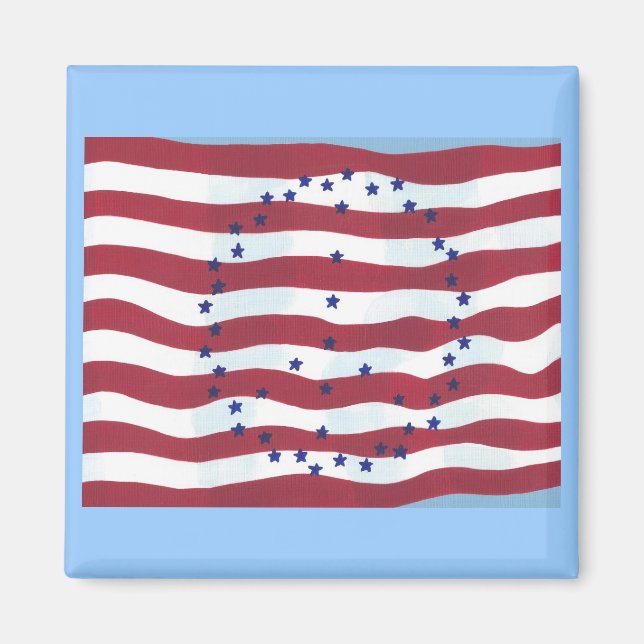 Stars och stripes Fredstecken Flagga Magnet (Framsidan)
