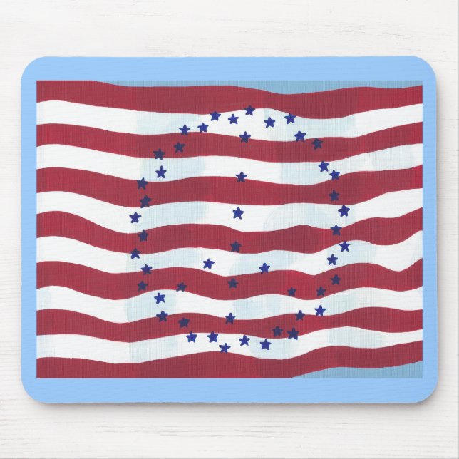 Stars och stripes Fredstecken Flagga Mousepads Musmatta (Framsidan)