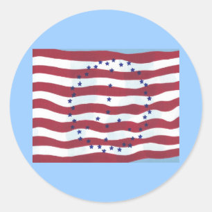 Stars och stripes Fredstecken Flagga Stickers Runt Klistermärke