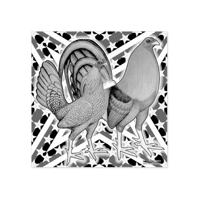 Stars och stripes Gamefowl Stämpel (Tryck)