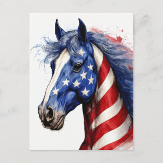 Stars och stripes Horse Vykort
