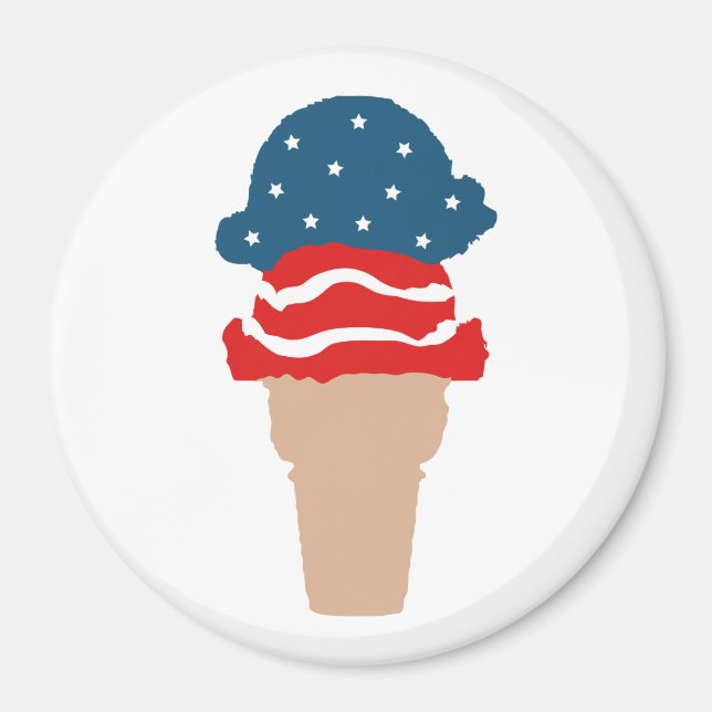 Stars och stripes Ice Cream Cone Magnet (Framsidan)