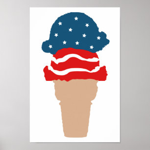 Stars och stripes Ice Cream Cone Poster