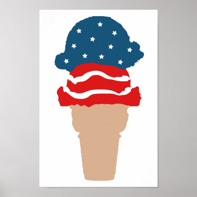Stars och stripes Ice Cream Cone Poster (Framsidan)