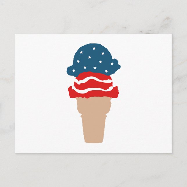 Stars och stripes Ice Cream Cone Vykort (Framsida)