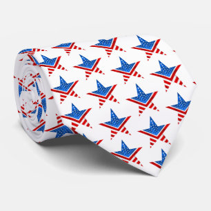 Stars och stripes inuti fempunktsstjärna slips