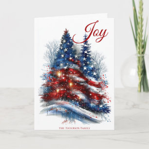 Stars och stripes Julgran Kort