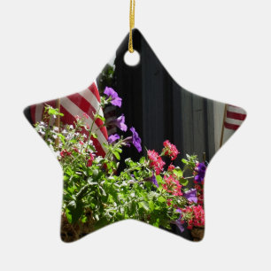 Stars och stripes julgransprydnad keramik