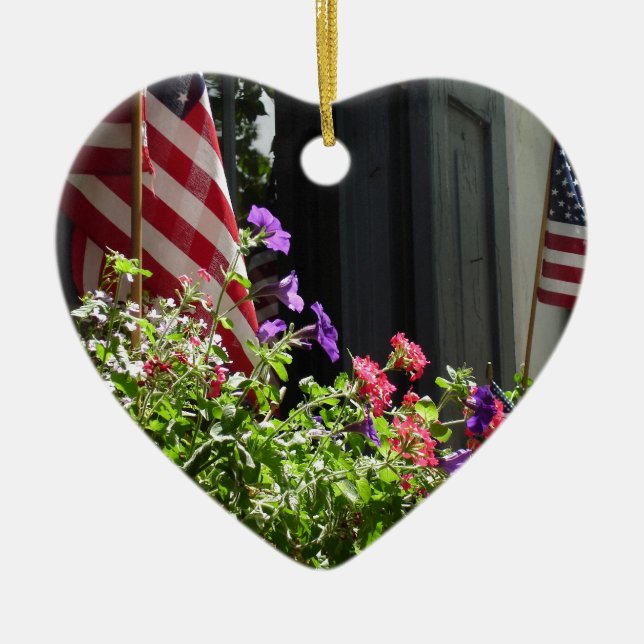 Stars och stripes julgransprydnad keramik (Framsidan)