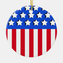 Stars och stripes julgransprydnad keramik