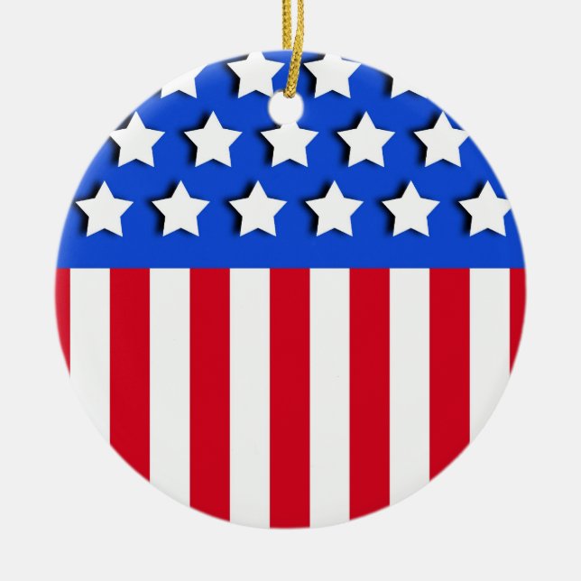 Stars och stripes julgransprydnad keramik (Framsidan)