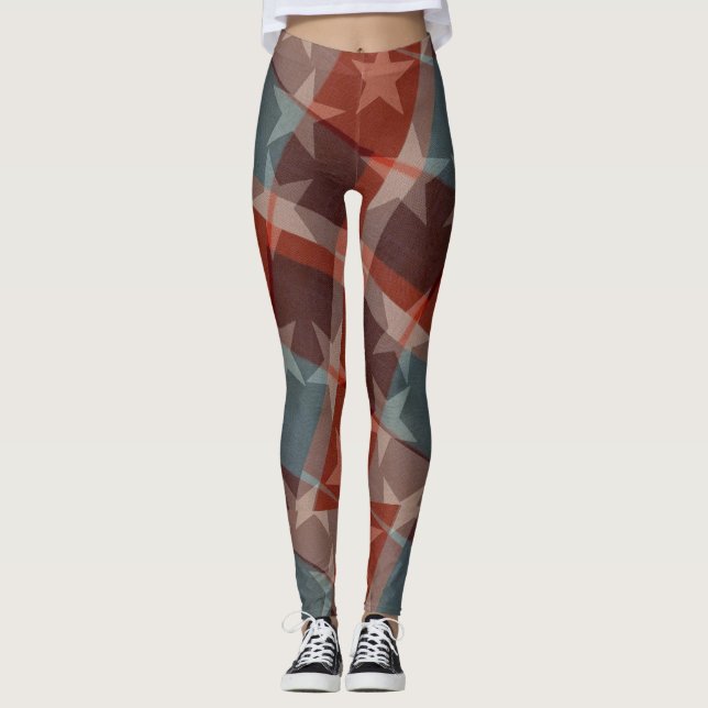 Stars och stripes Kvinnors förband Leggings (Framsida)