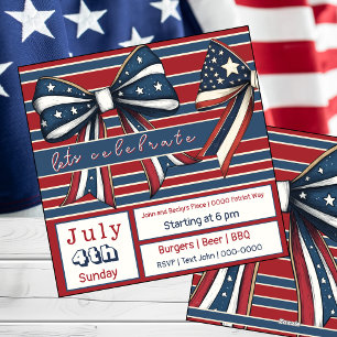 Stars och stripes med Cute Patriotic Bows den 4 ju Julkort