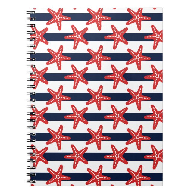 Stars och stripes Mönster Anteckningsbok Med Spiral (Framsidan)