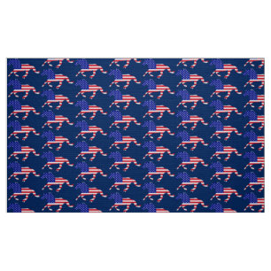 Stars och stripes Mustang (blå) Tyg