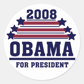 Stars och stripes Obama Sticker Runt Klistermärke