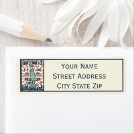 Stars och stripes och Dam liberala oberoende Returadress Etikett