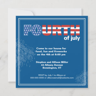 Stars och stripes och Fireworks-gruppinbjudan Inbjudningar