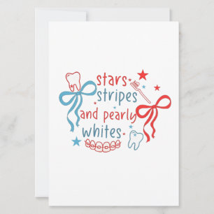 Stars och stripes och Parly Whites 4 juli Inbjudningar
