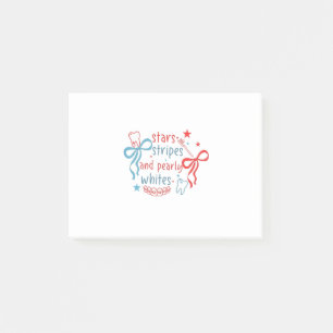 Stars och stripes och Parly Whites 4 juli Post-it Block