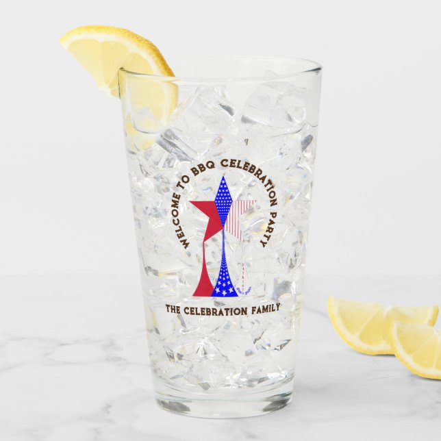 Stars och stripes Patriot Glaskopp (Framsida Ice)