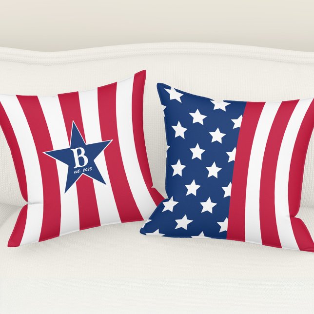 Stars och stripes Patriotic American Flagga Kudde (Stars and Stripes Patriotic American Flag Throw Pillow)