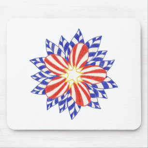 Stars och stripes Patriotic Flower Mousepads Musmatta