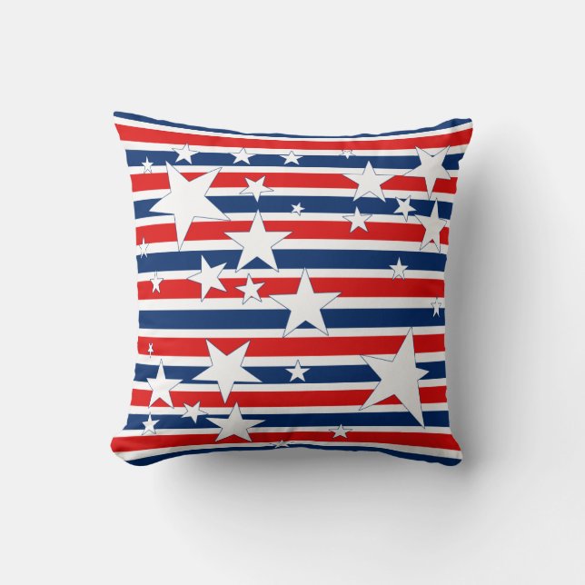 Stars och stripes Patriotic Pillow Kudde (Framsida)