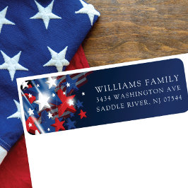 Stars och stripes Patriotic Return-adressetikett Returadress Etikett
