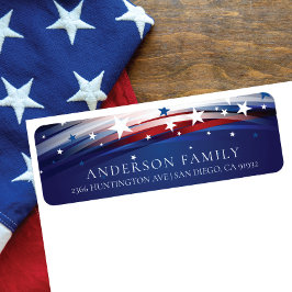Stars och stripes Patriotic Return-adressetikett Returadress Etikett