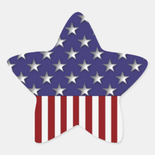 Stars och stripes Patriotic Sticker Stjärnformat Klistermärke