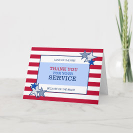 Stars och stripes Patriotic Veteran Service Modern Tack Kort