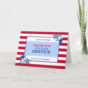 Stars och stripes Patriotic Veteran Service Modern Tack Kort