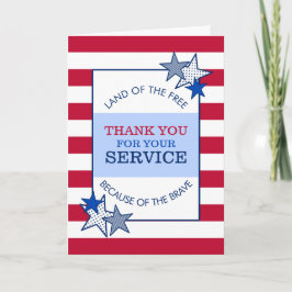 Stars och stripes Patriotic Veteran Service Modern Tack Kort