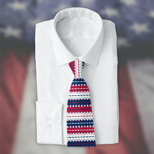 Stars och stripes - Patriotisk - Rött vitt blått Slips