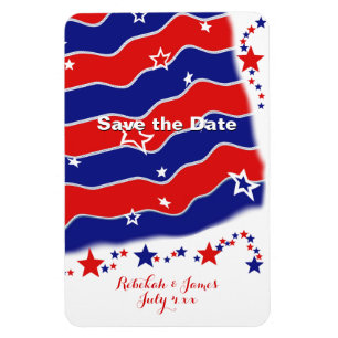 Stars och stripes Personlig SPARA DATUM Magnet