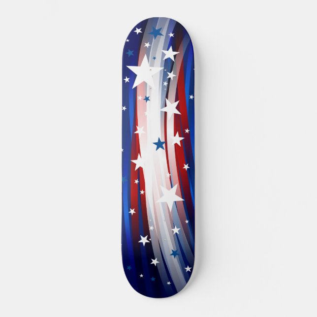 Stars och stripes Rött vitt blått | 4 juli Mini Skateboard Bräda 18,5 Cm (Framsida)