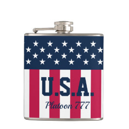 Stars och stripes Rött vitt blått Fickplunta