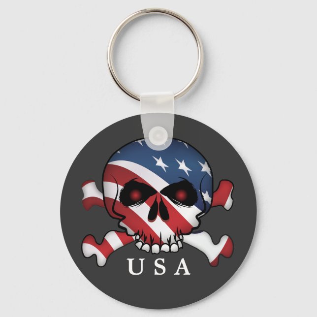 Stars och stripes Skull Nyckelring (Framsida)